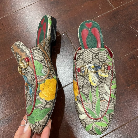 Authentic Gucci floral princetown mules - Picture 2 of 5
